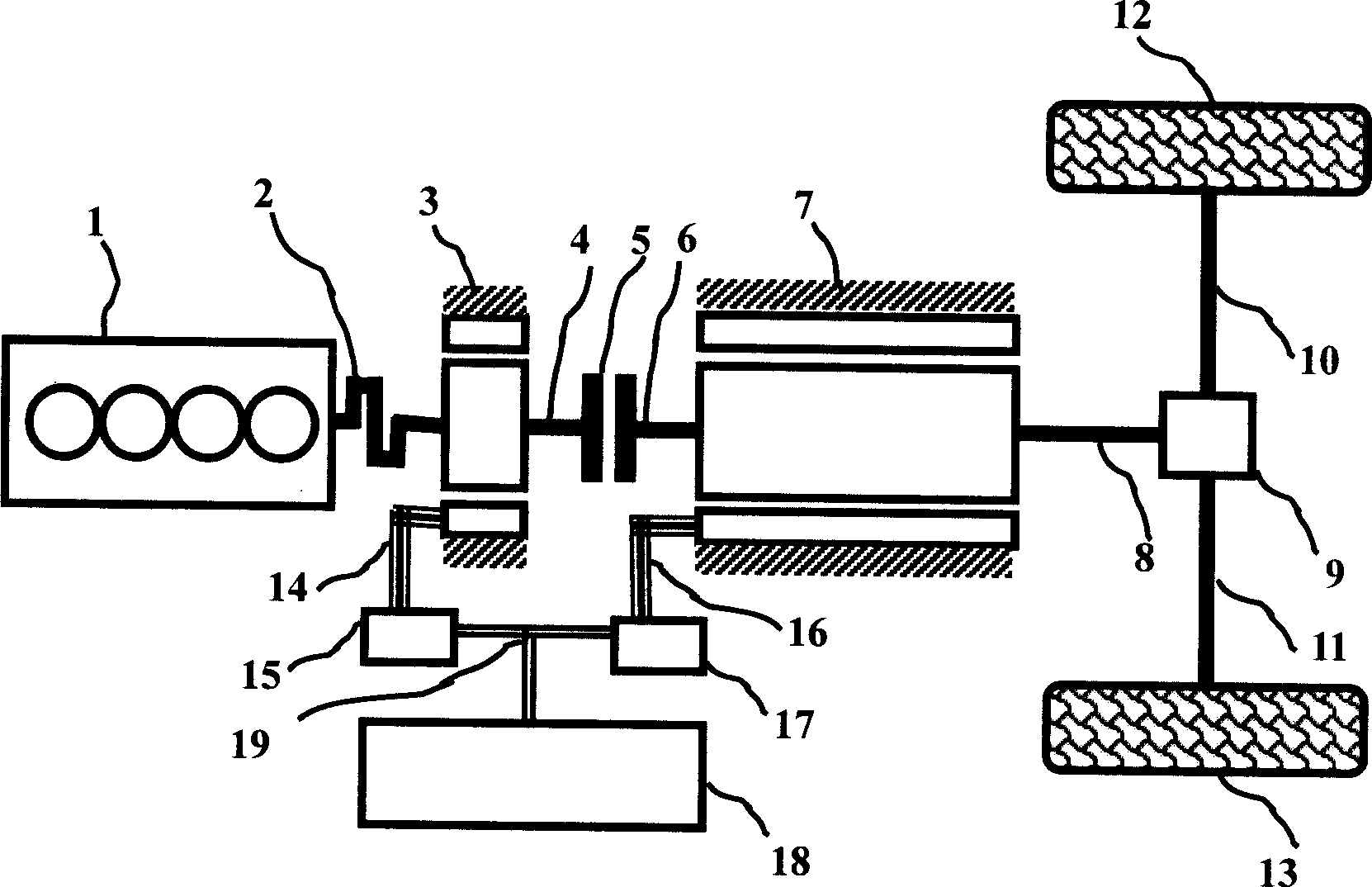 Hybrid drive system in type of multiple series connection stepless speed change