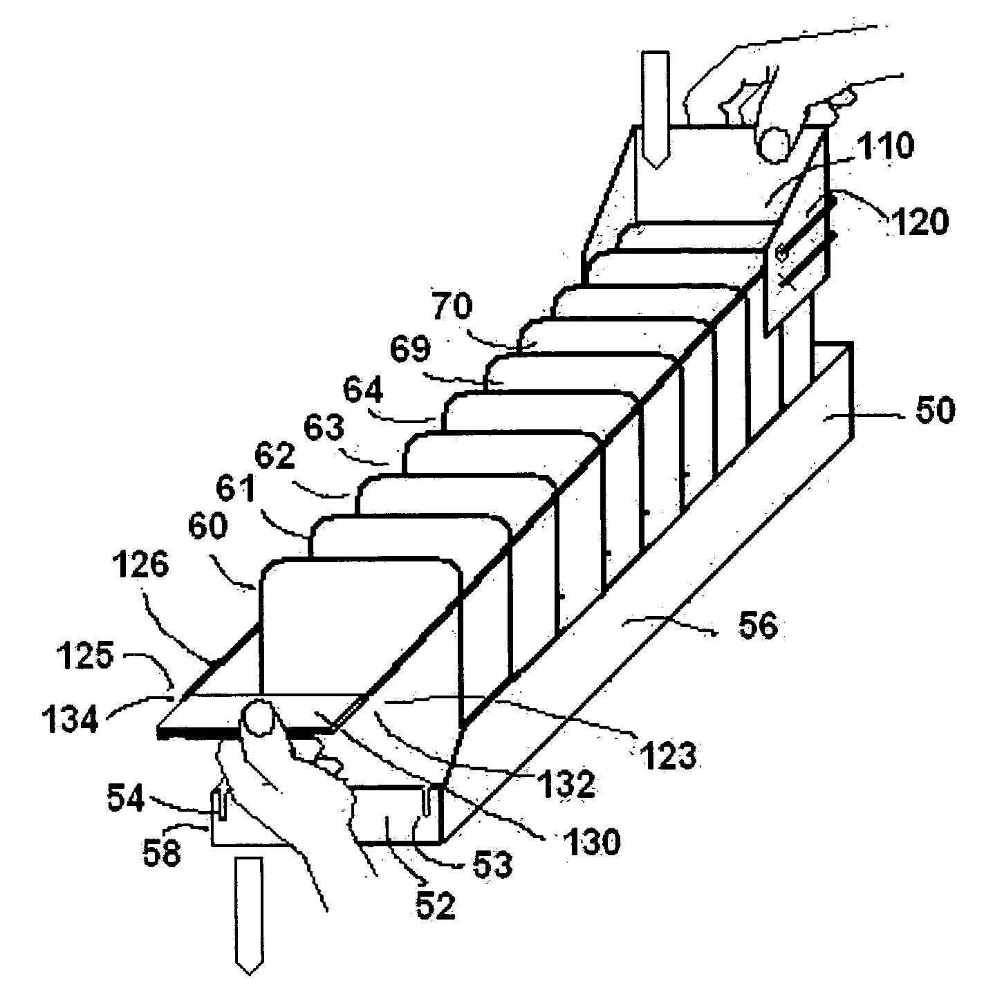 Method and apparatus for in-carton display and fronting of merchandise items