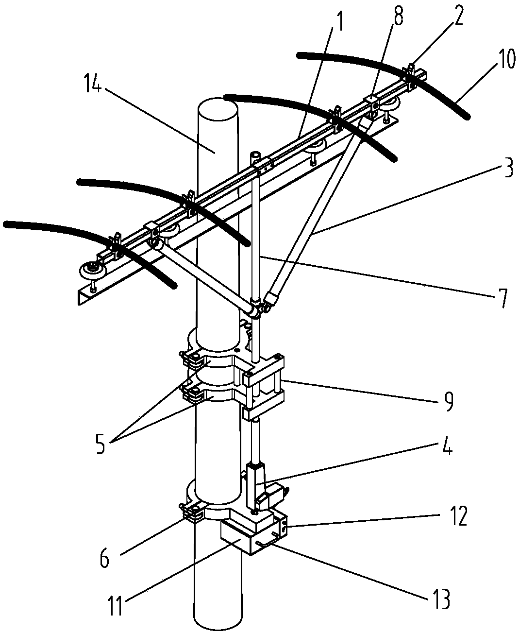Method for changing strain power pole of linear rod with loads
