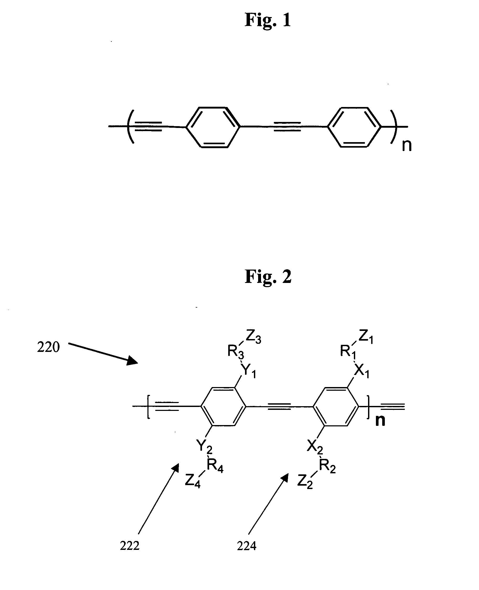 Methods for the synthesis of modular poly(phenyleneethynlenes) and fine tuning the electronic properties thereof for the functionalization of nanomaterials