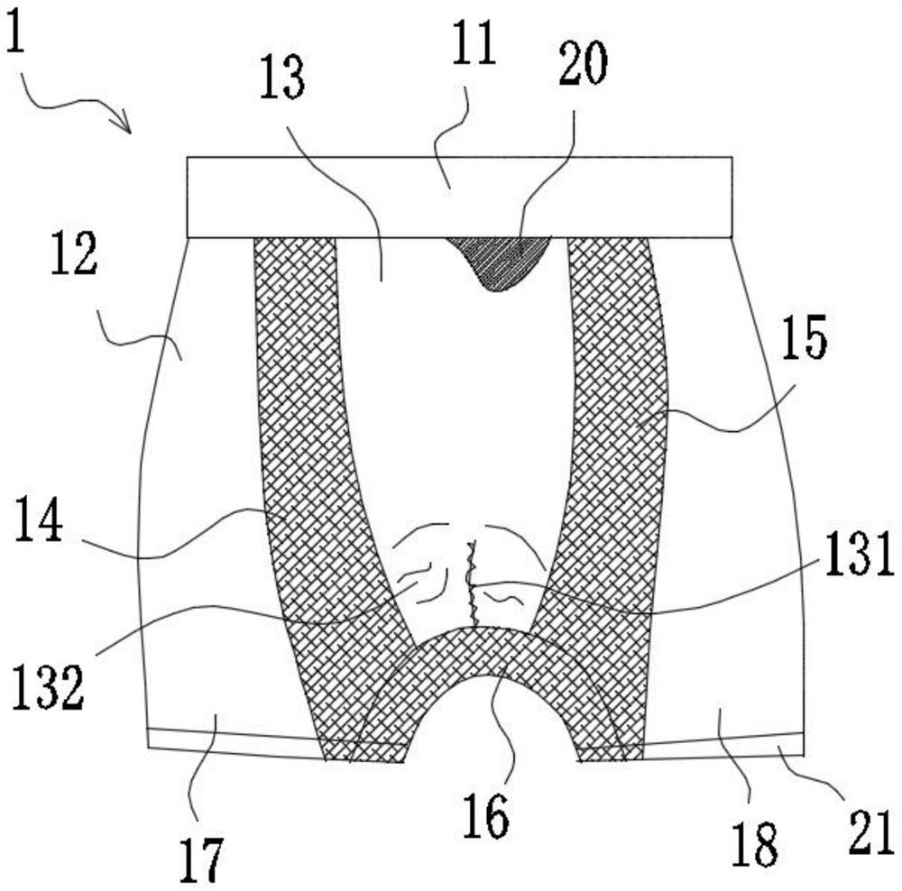 Healthy and comfortable multidirectional three-dimensional breathable male underpants