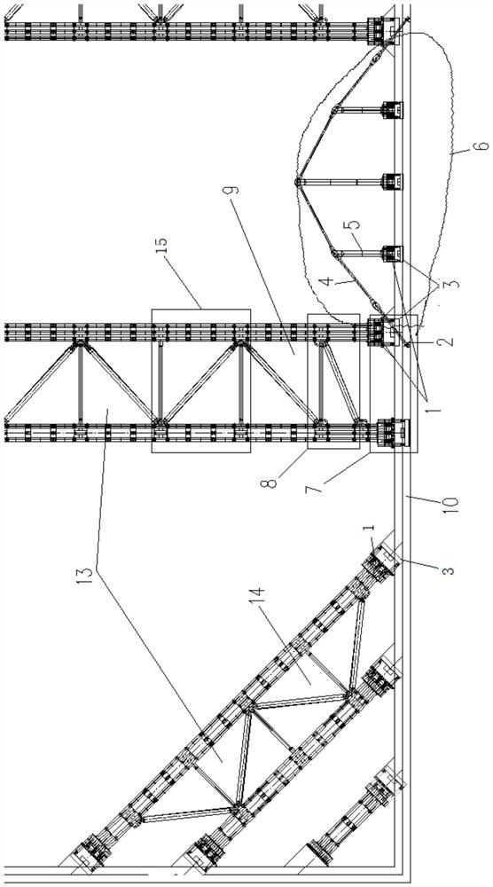 Tension-compression assembly type beam string structure steel supporting system