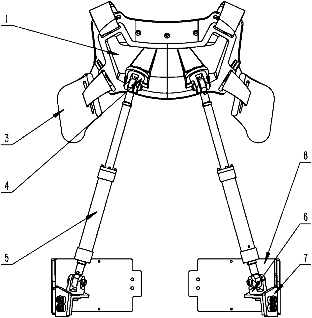 Upper body chest power-assist mechanism for power-assist exoskeleton robot
