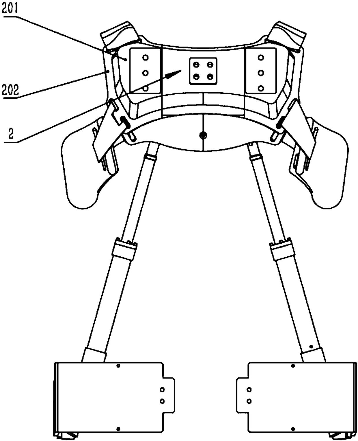 Upper body chest power-assist mechanism for power-assist exoskeleton robot
