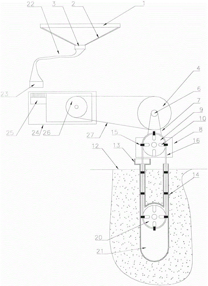 Device for carrying out water lifting irrigation by utilizing solar energy