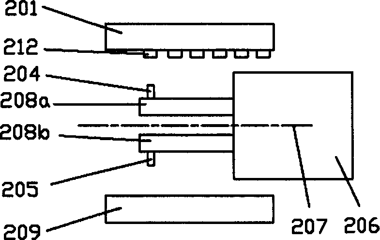 Chip taking and placing device