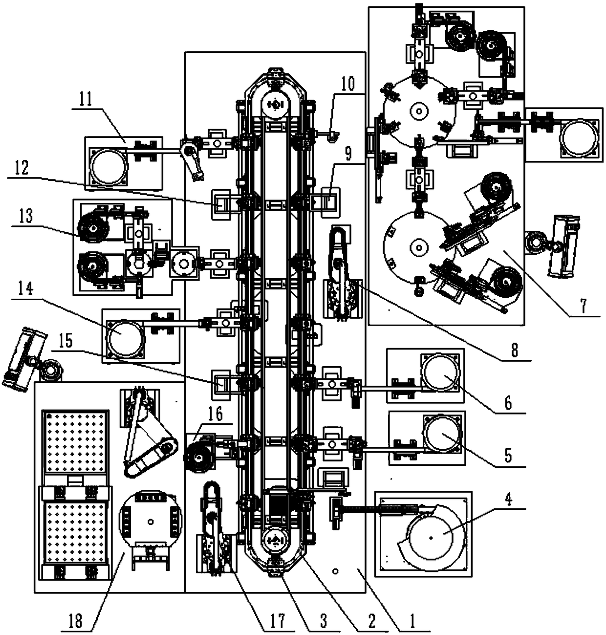 Automatic assembly line of valve element of water valve
