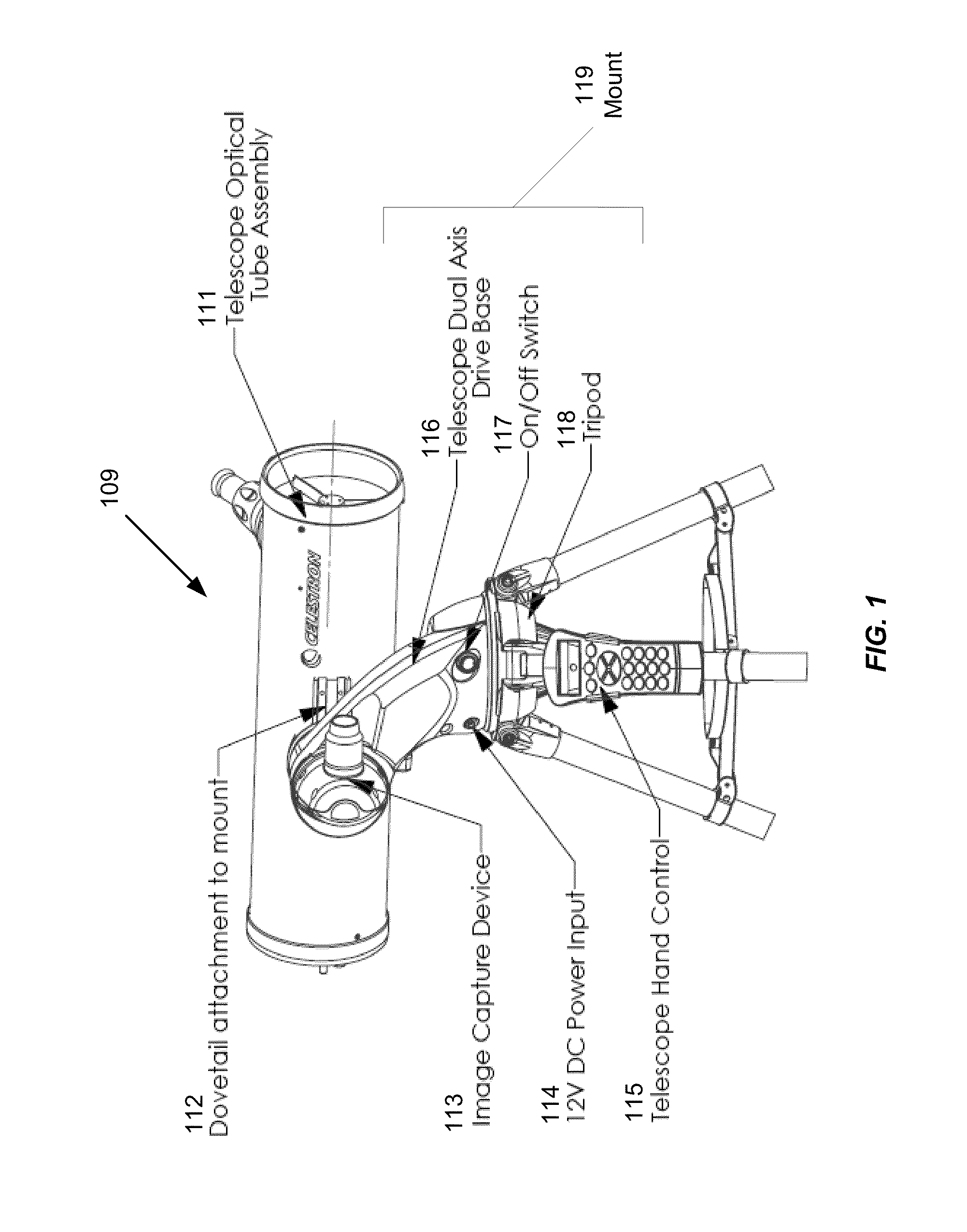 System and method for automatically aligning a telescope without requiring user intervention