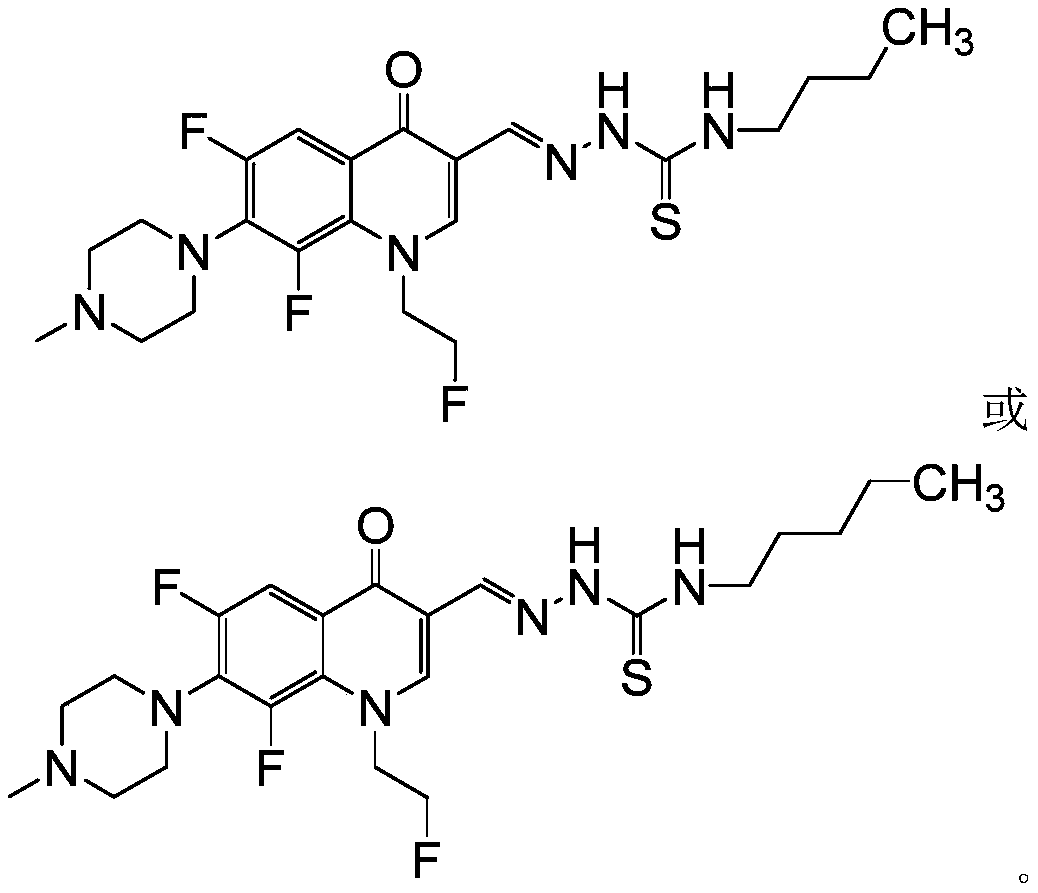A kind of fleroxacin aldehyde thiosemicarbazone derivatives and its preparation method and application