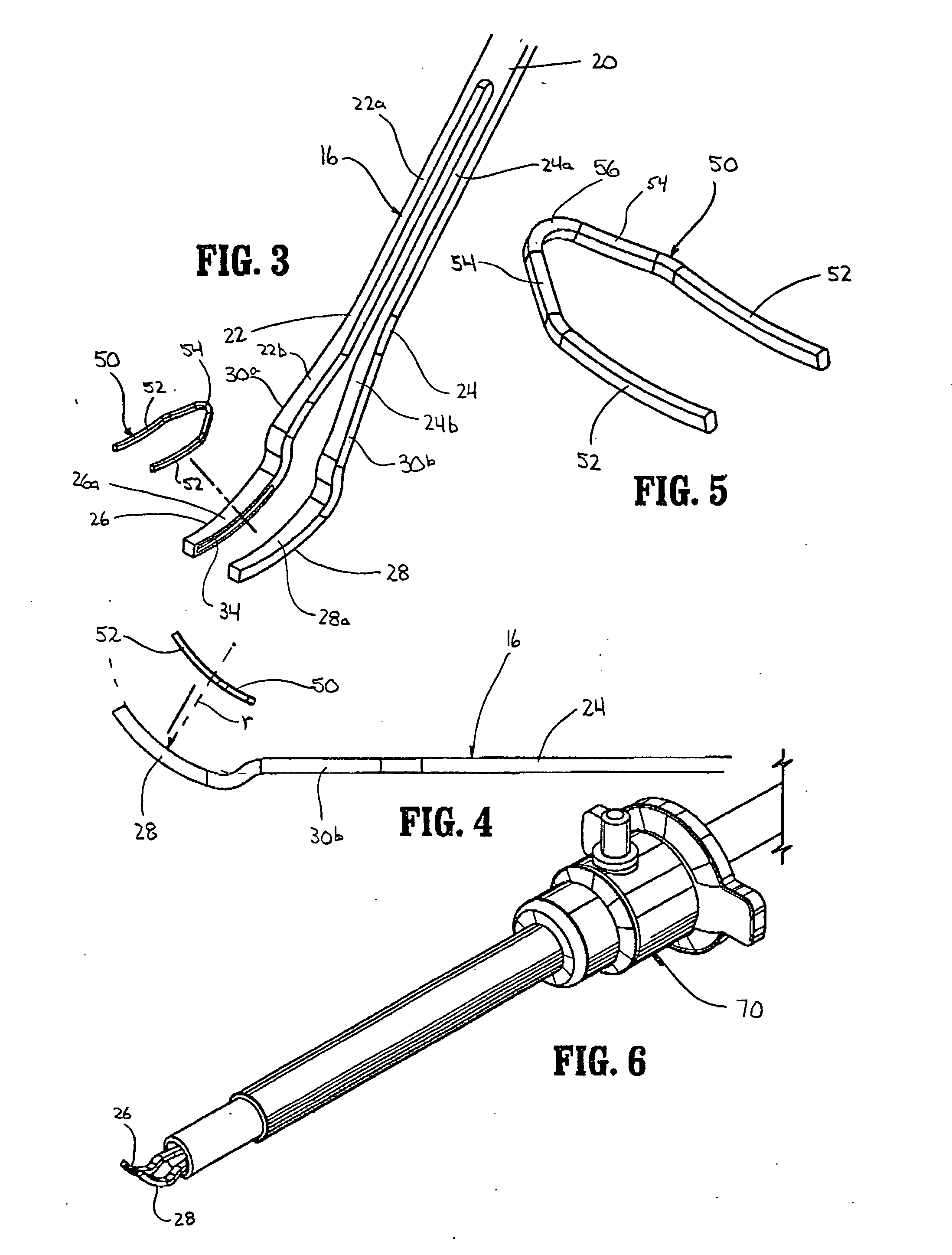 Clip applying apparatus with curved jaws, and clip