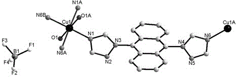 Anthracycline bis-triazole-copper tetrafluoroborate complex for catalyzing phenylboronic acid and preparation method thereof