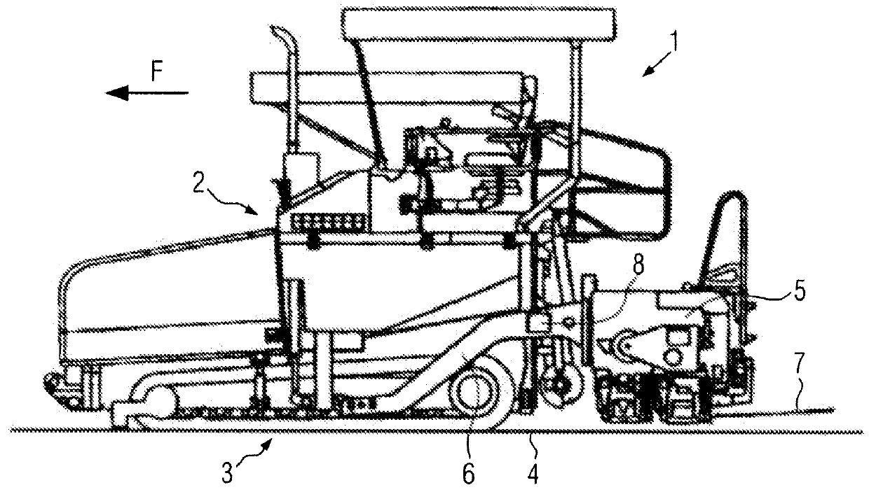 Road paver with measuring device