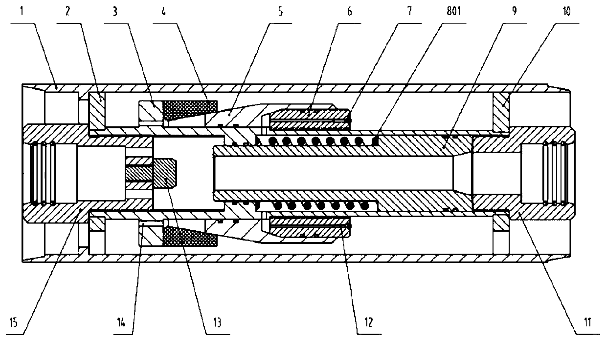 Blow-out prevention valve in double-layer pipe