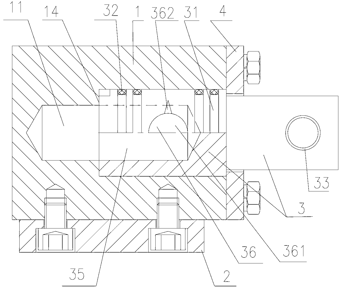 Loading valve for hydraulic part test bench