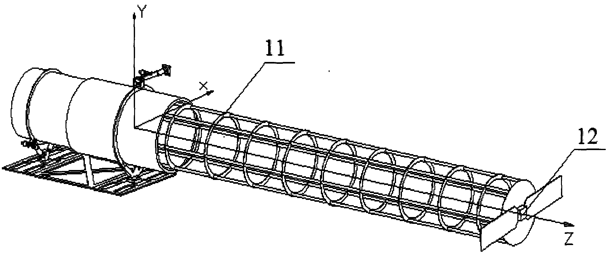 A damping mechanism for deploying an antenna