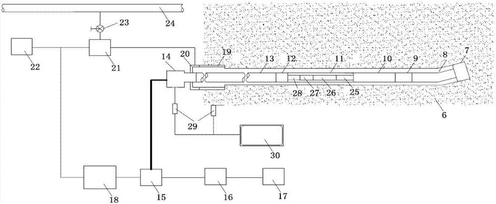 Downhole progressive gas pre-extraction directional hole drilling system and method in broken soft coal seam