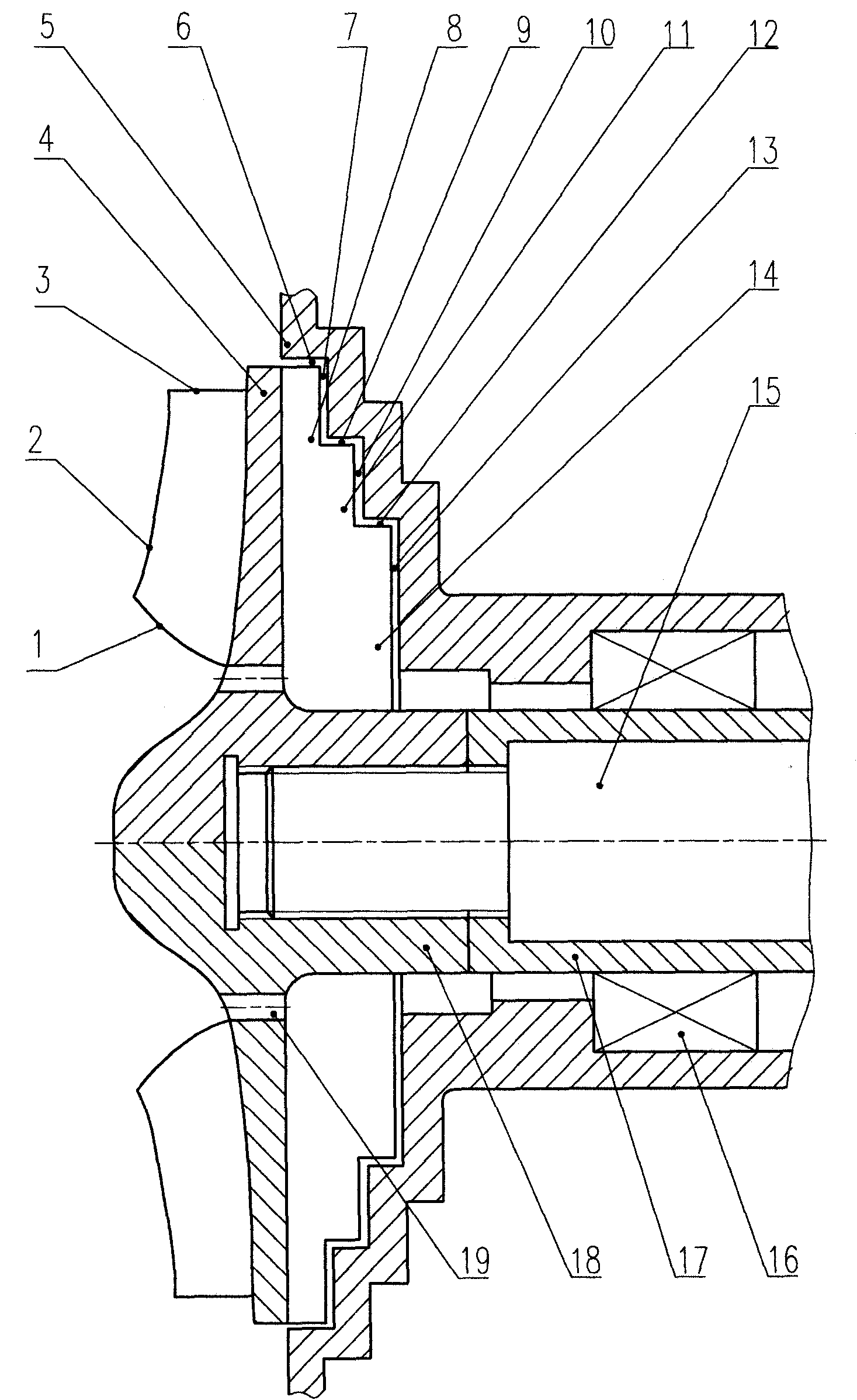 Hydrodynamic and equilibrium combined seal for impeller of slurry pump