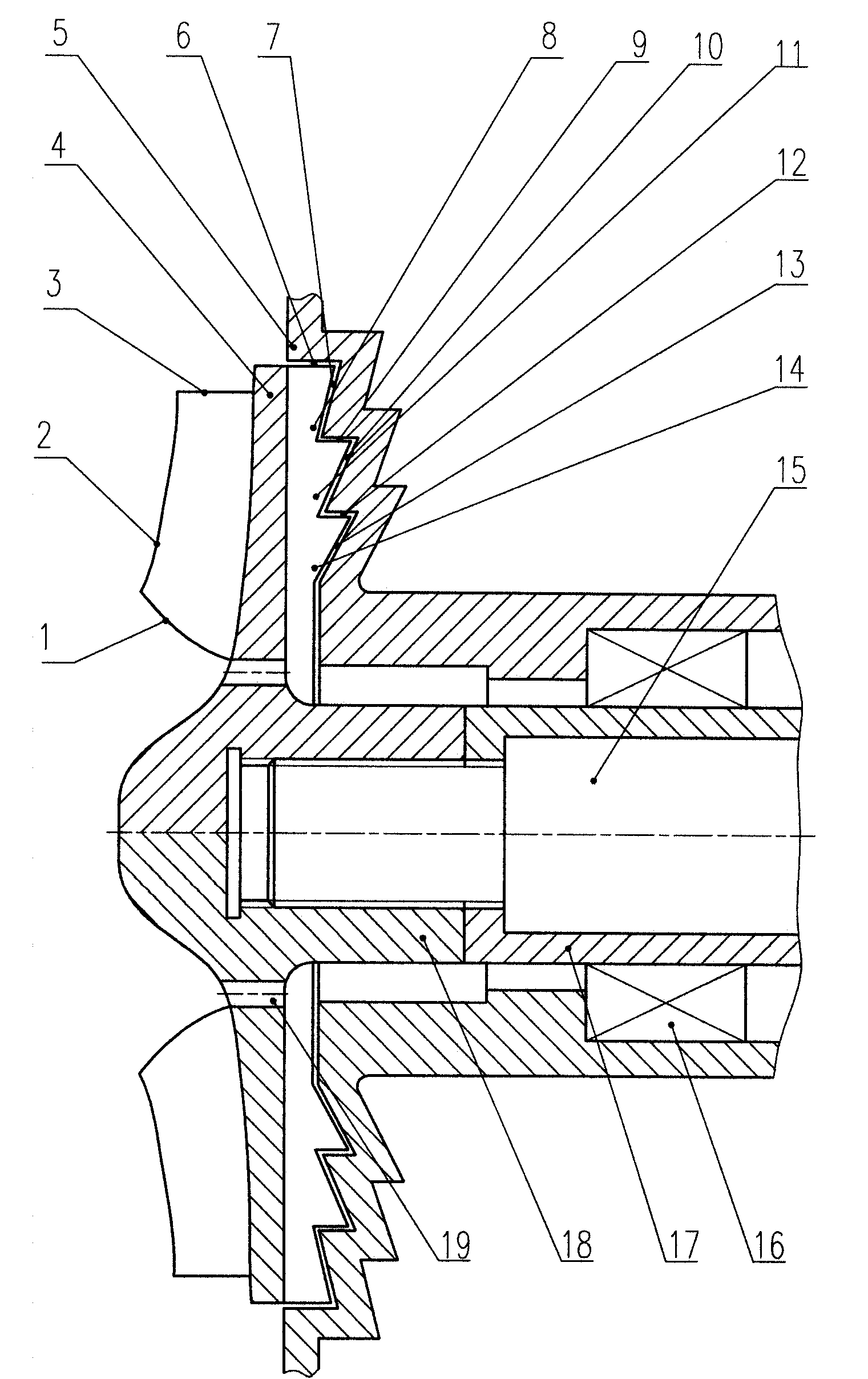 Hydrodynamic and equilibrium combined seal for impeller of slurry pump