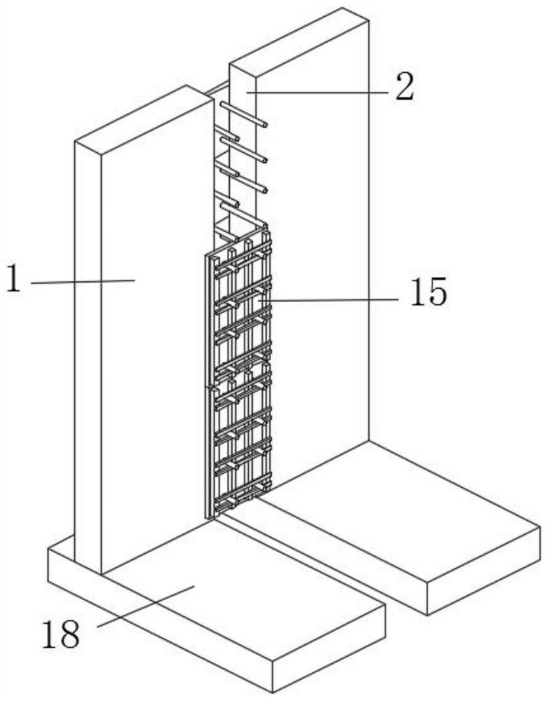 Building pouring formwork support and construction method thereof