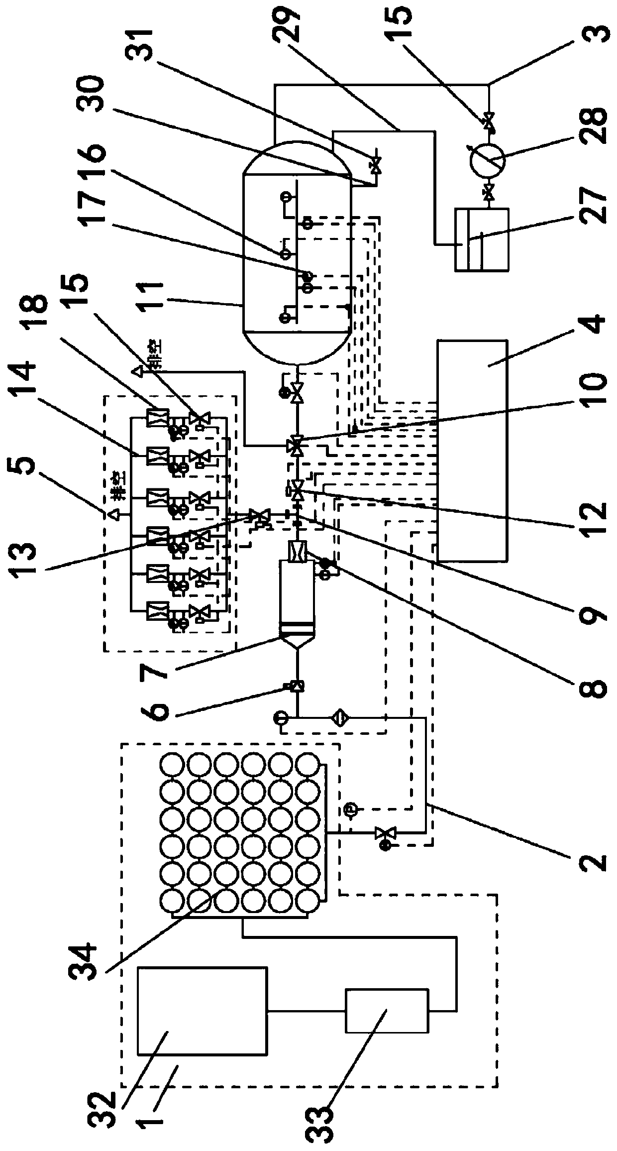 A high-pressure air large-flow on-site calibration device and method