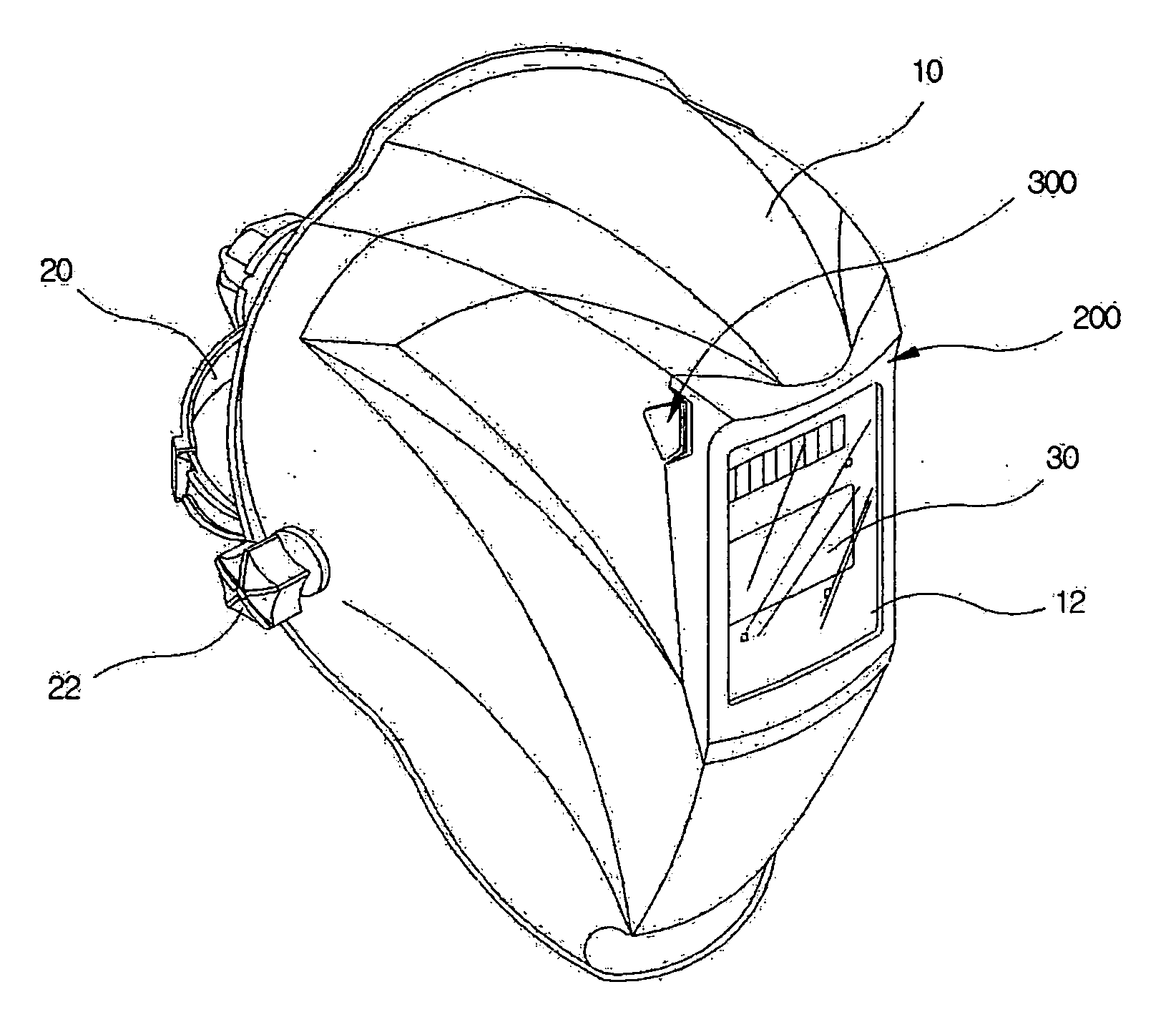 Front surface opened welding mask