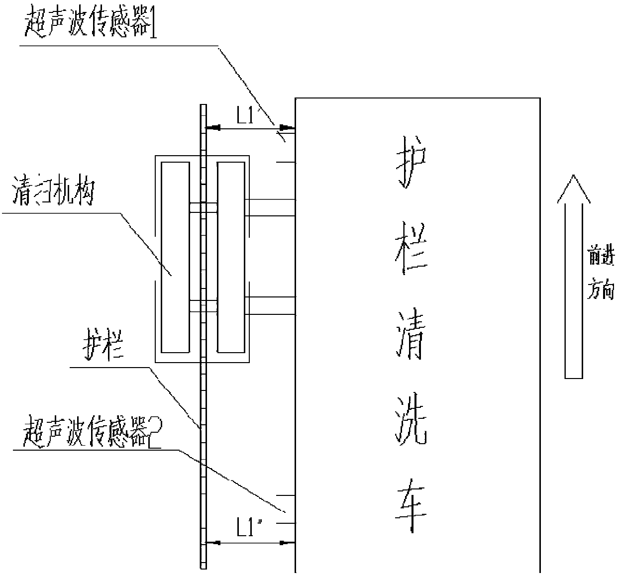 Posture reminding and controlling system for guardrail cleaning vehicle