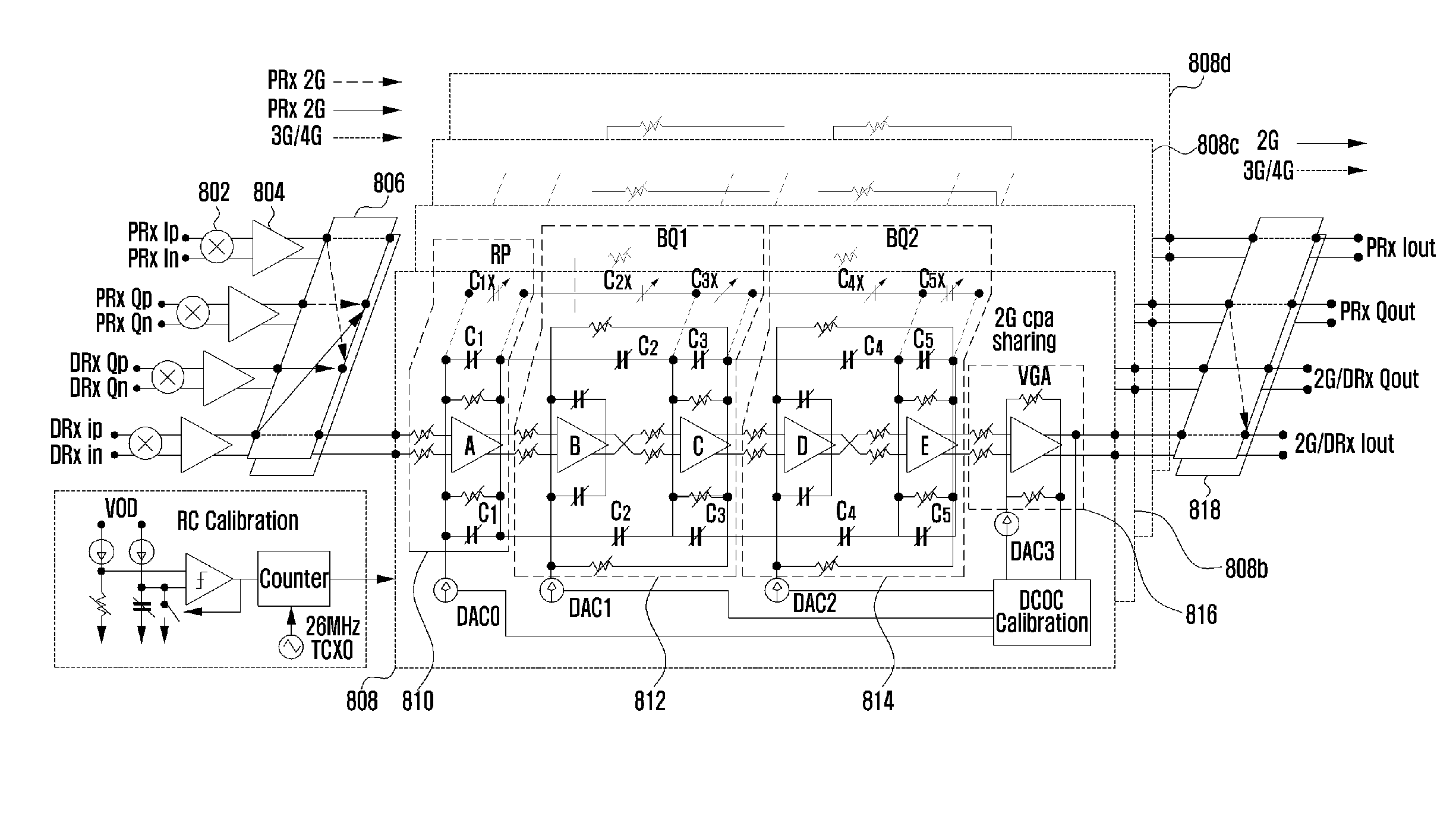 Analog baseband filtering apparatus of multimode multiband wireless transceiver and control method thereof