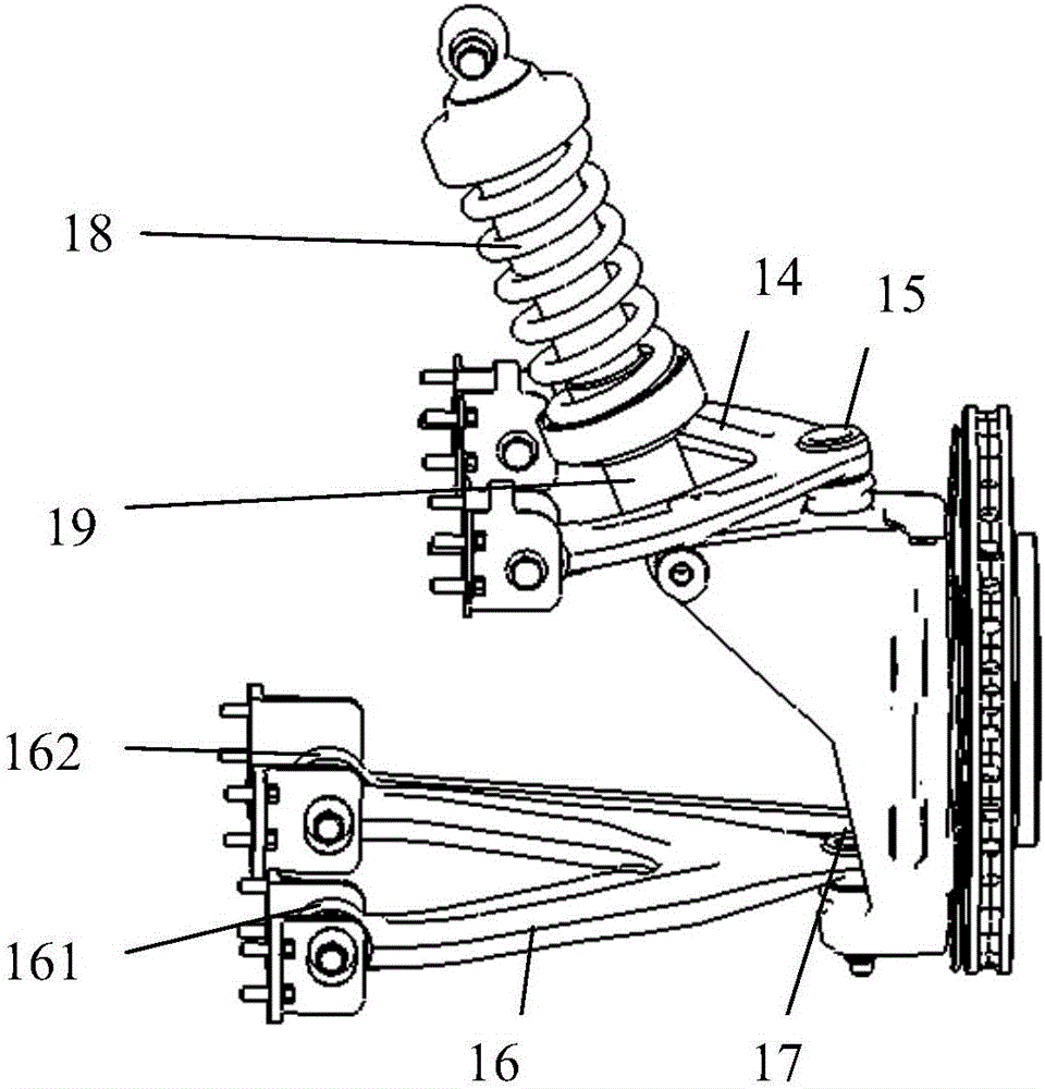 Suspension four-wheel positioning parameter regulating device and regulating method thereof