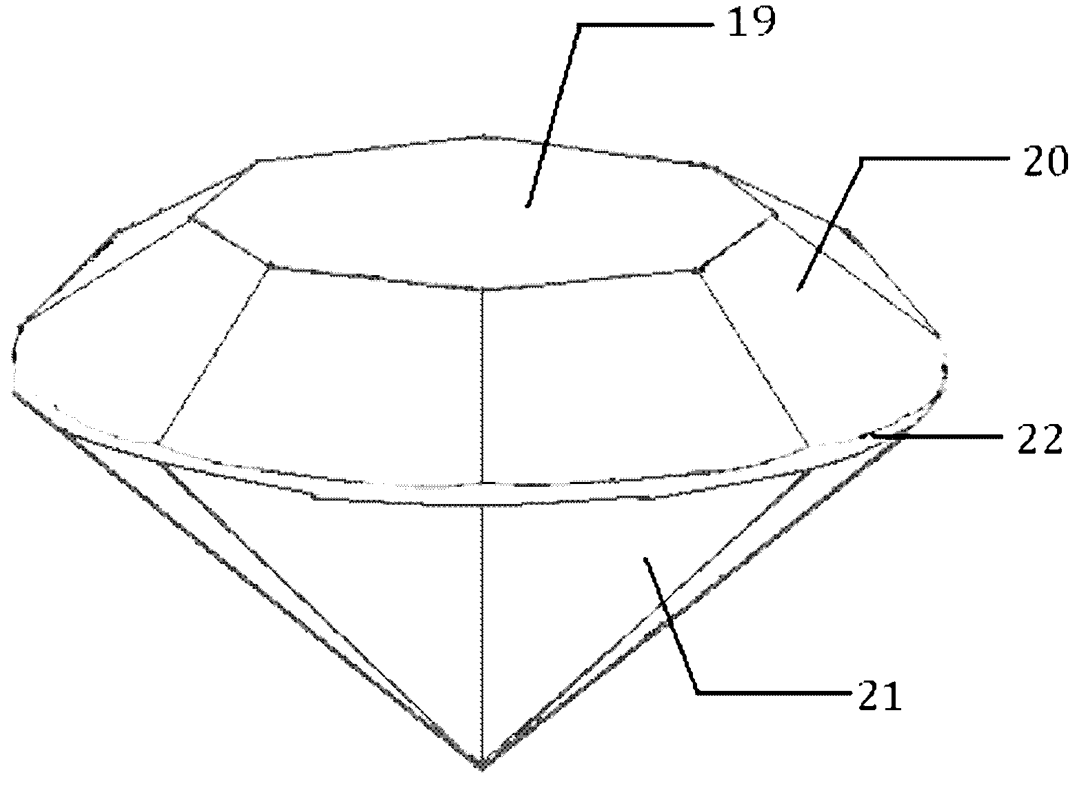 Moissanite gem with bright carving surface and cutting and grinding processing methods thereof