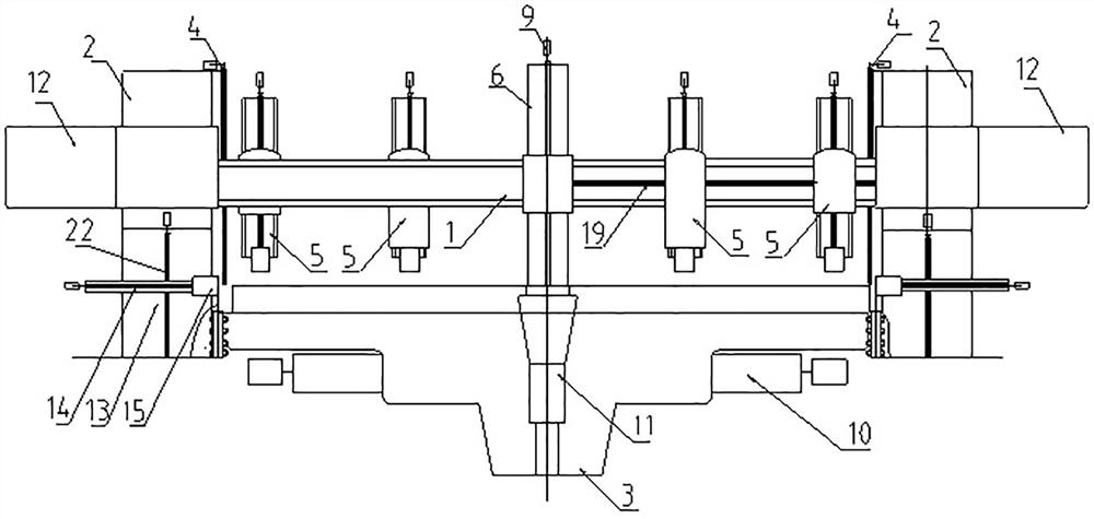 Two-column multi-cutter vertical machining center