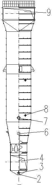 Smoke desulfurization tower with smashing device