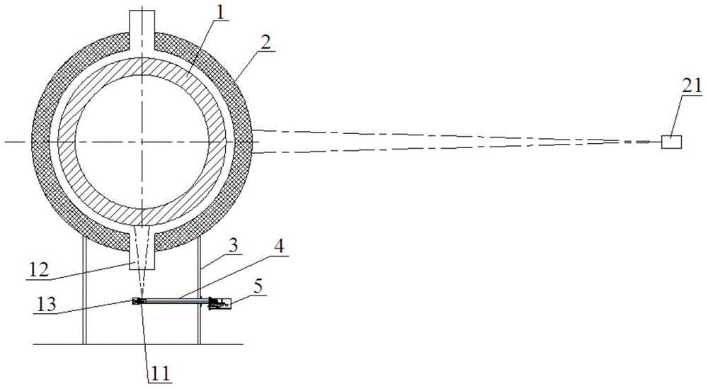 Infrared temperature measurement scanning device of internal cylinder of rotary kiln heat exchanger device