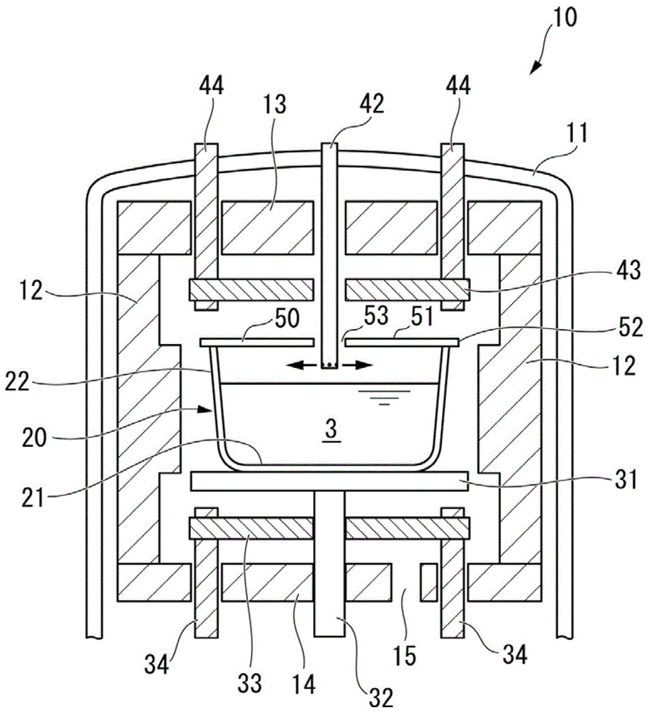 Casting device and casting method