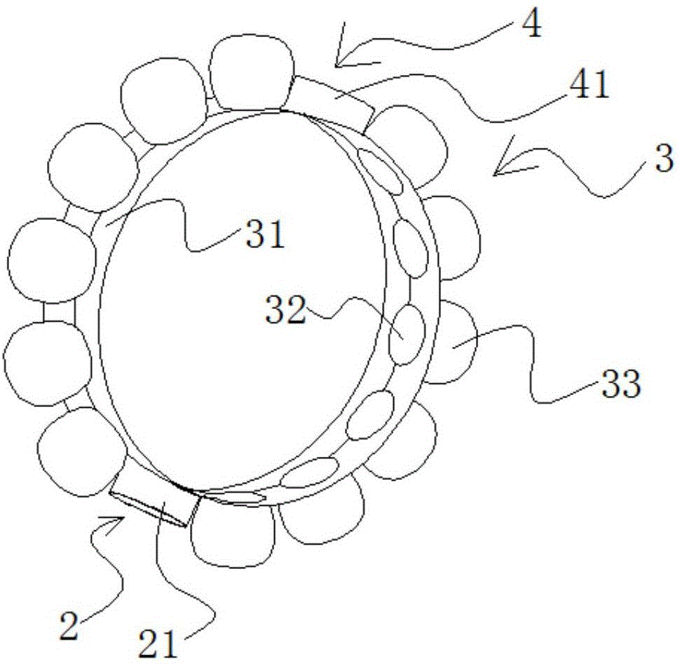 Flat tire protection device and tire with flat tire protection device