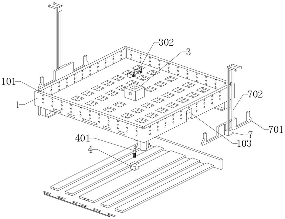 Grid type stackable tray structure of sintering equipment of environment-friendly material yard