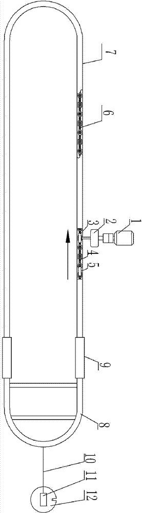 Mine cableway conveyed by roller chain