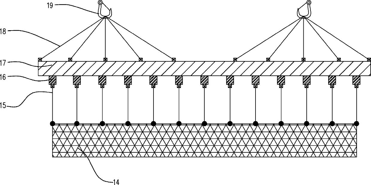 Aqueduct storing table carrying pole beam consignment device and method