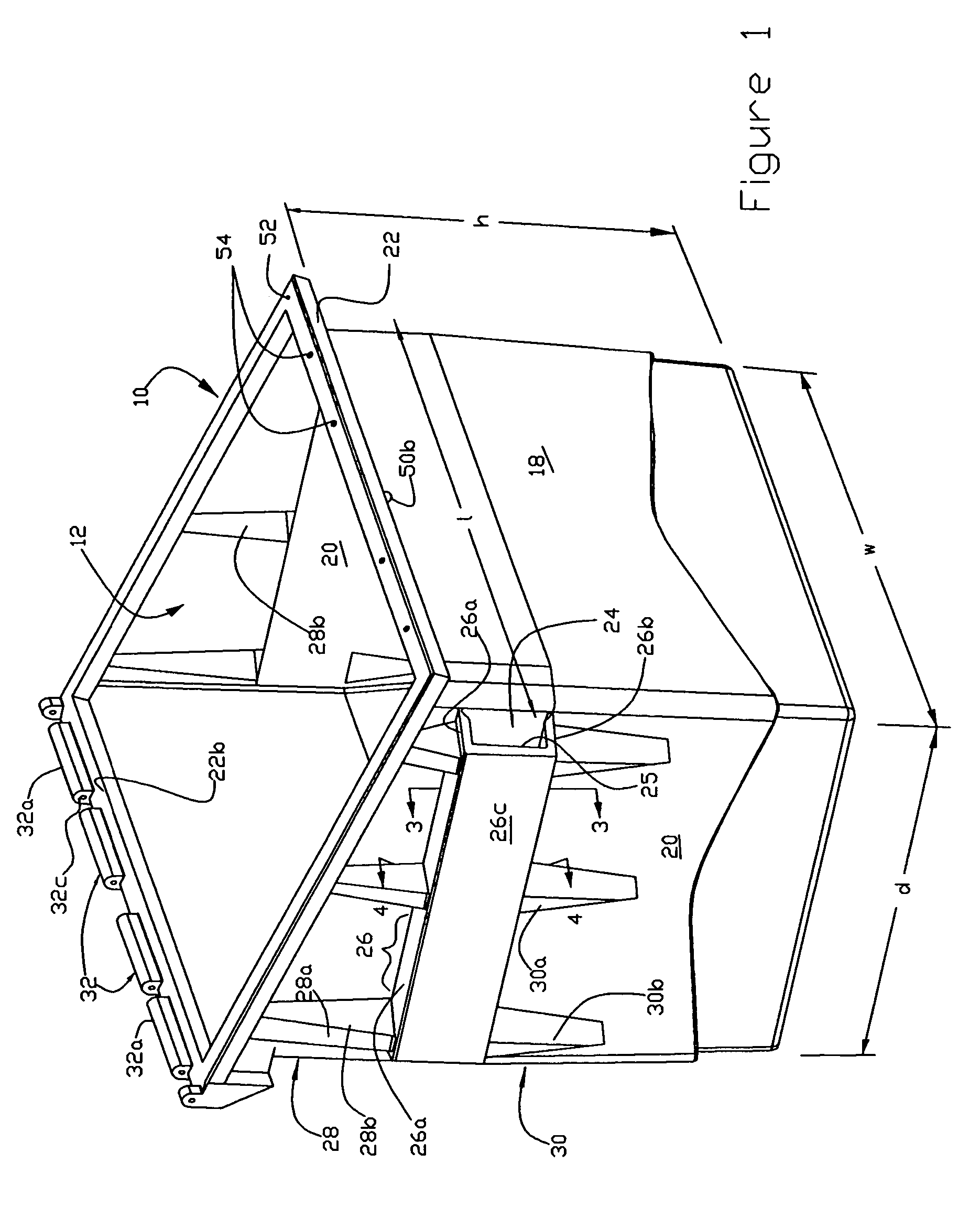 Molded plastic waste container with integral side channels for receiving lifting prongs and method