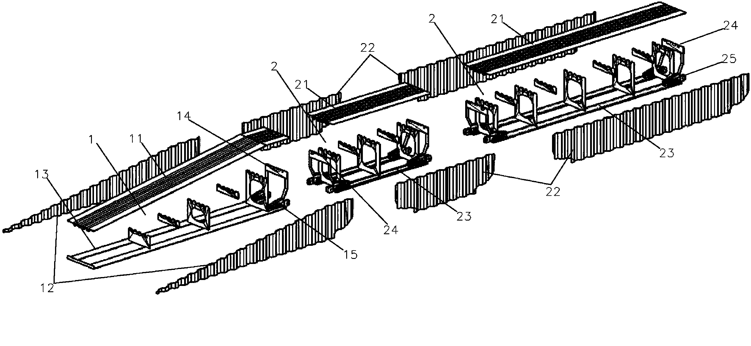 Sectional type modularization rapid assembled and spliced bridge