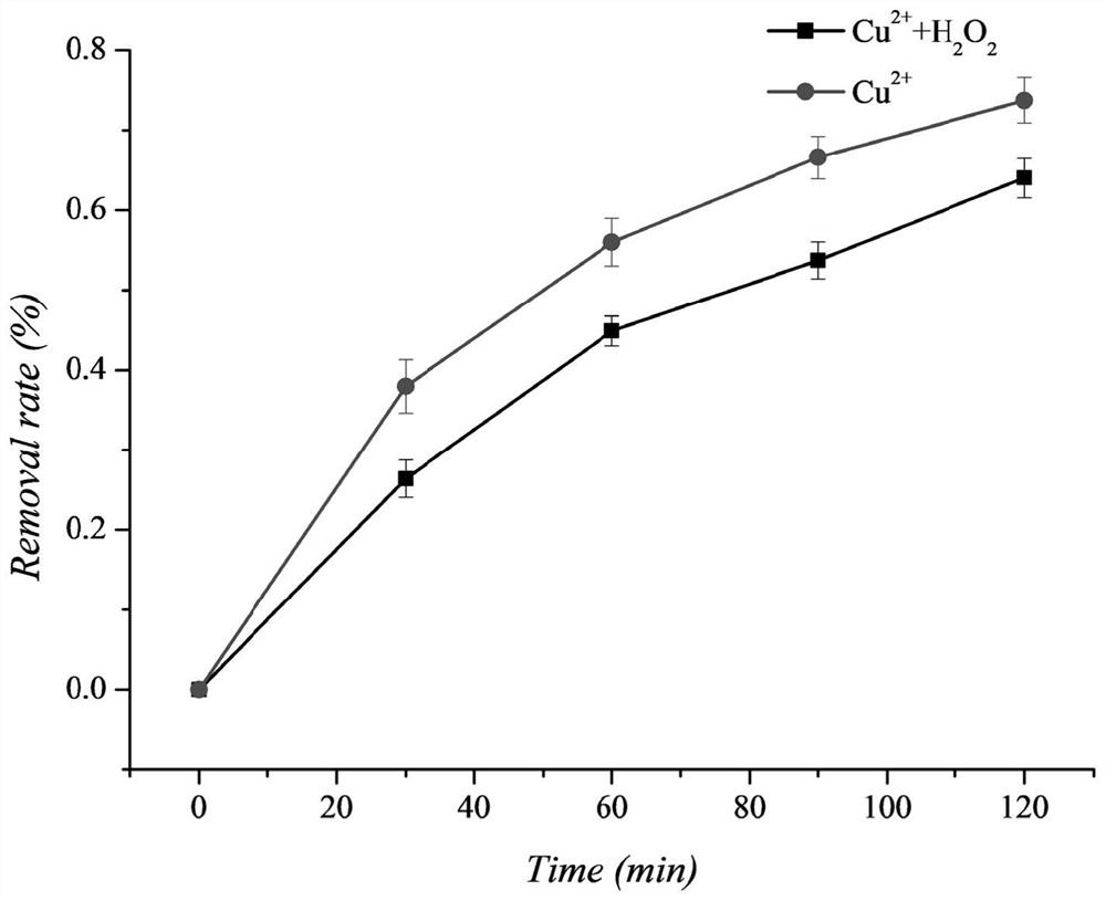 Method for synchronously removing heavy metal-organic matter combined pollution