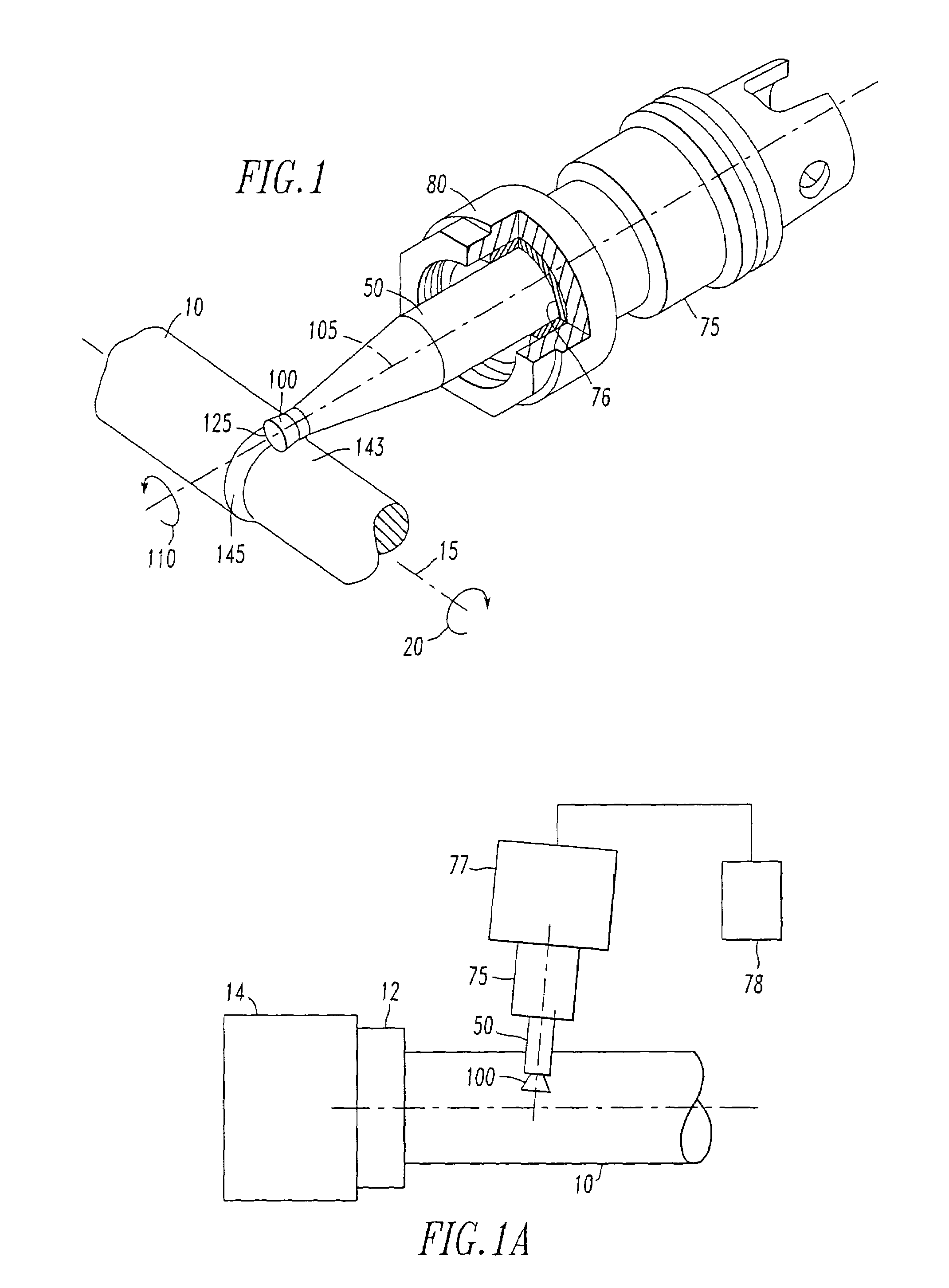 Method and assembly for rotating a cutting insert during a turning operation and inserts used therein
