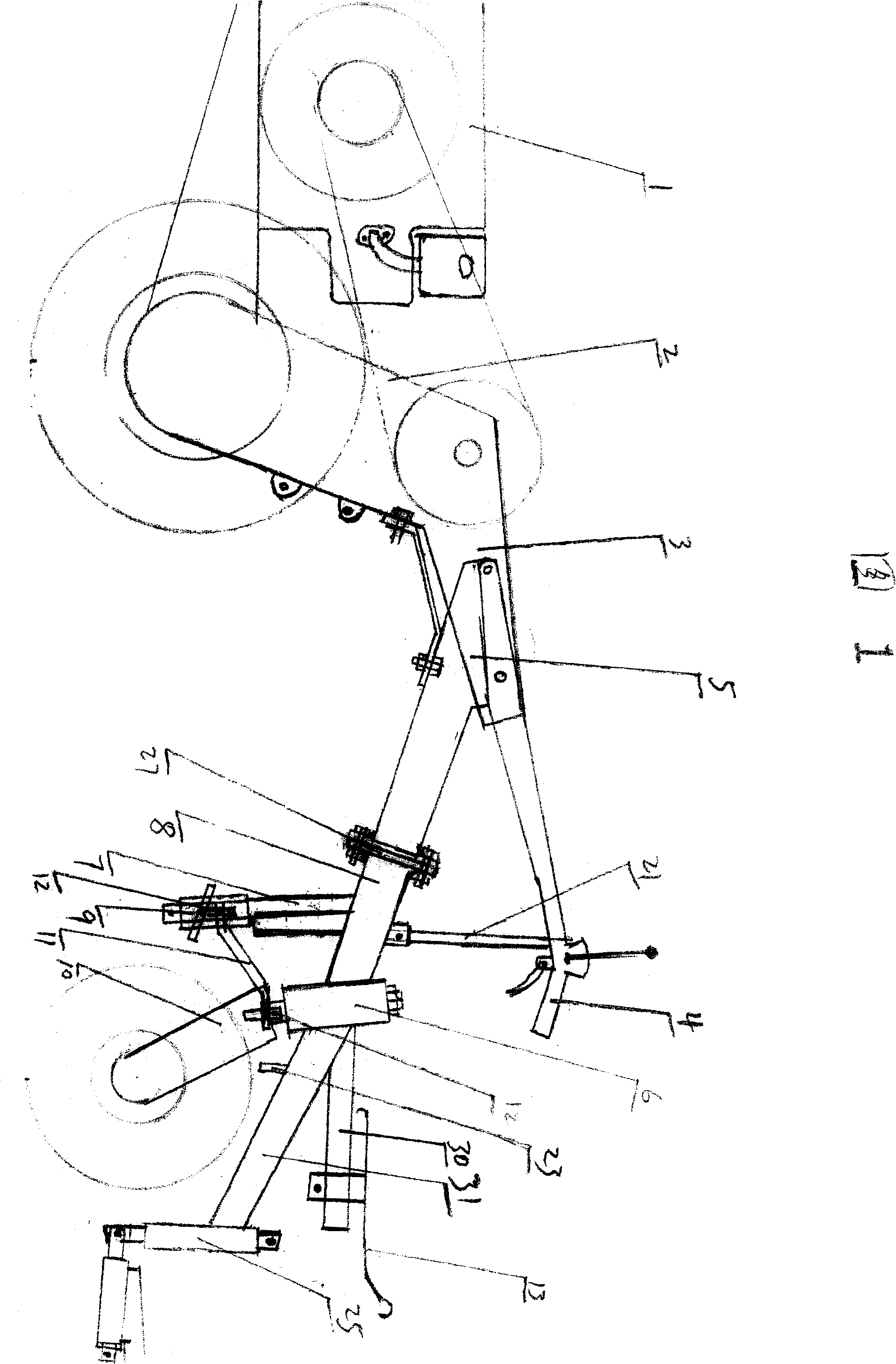 Tail wheel guide pedal front type hand tractor variant machine