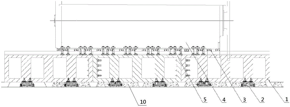 Arrangement and installation method of foundation bolts of marine diesel engine on test bed