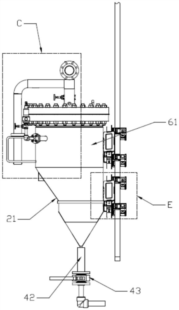 Online carbon black ladle-to-ladle device