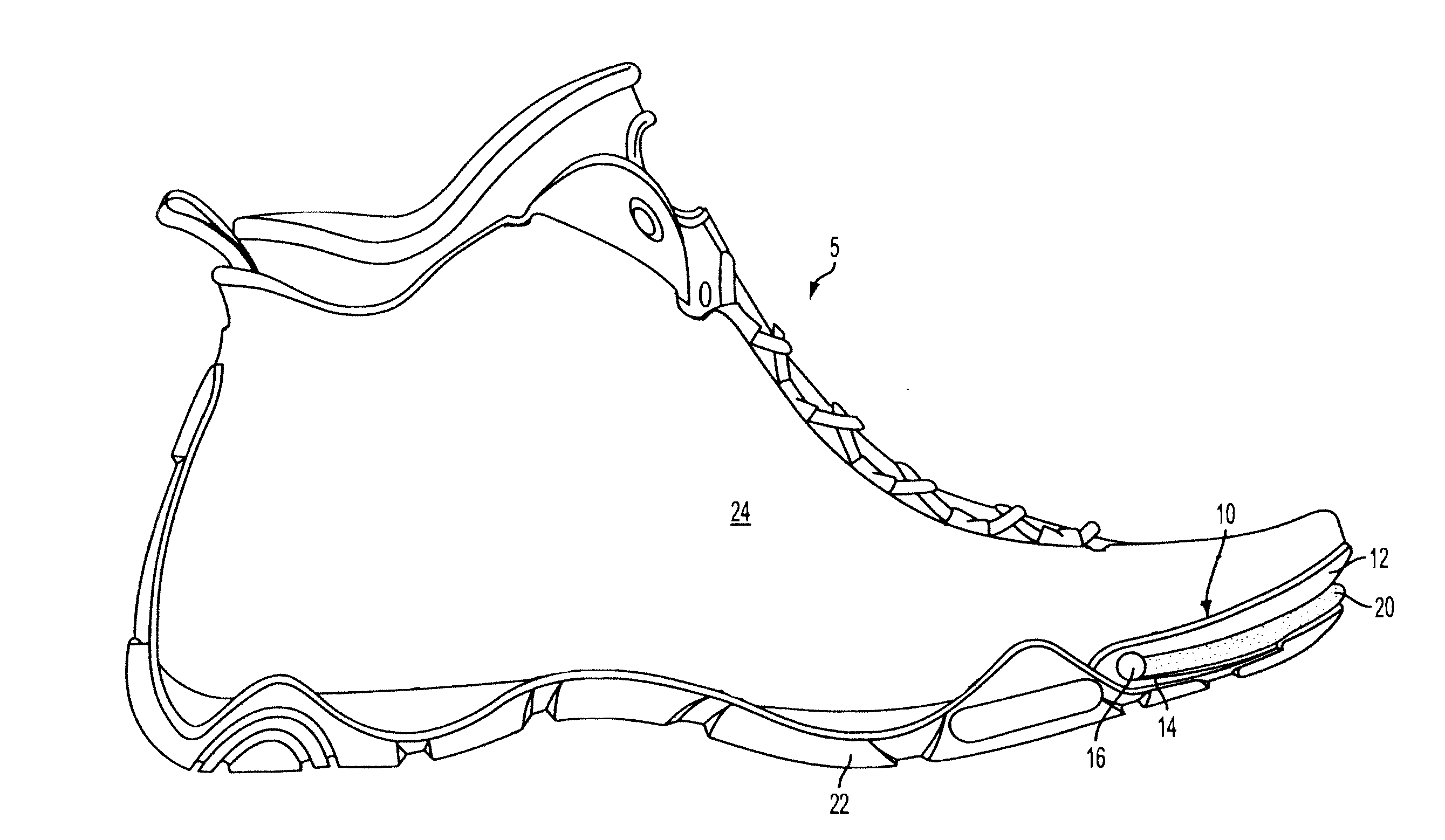 Forefoot catapult for athletic shoes
