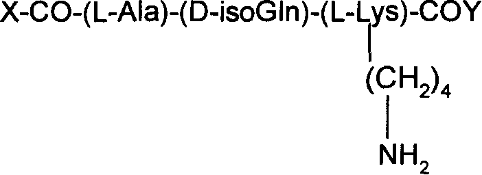 Production and use for taxol and muramic acyl dipeptide conjugate substance of immune reinforcer