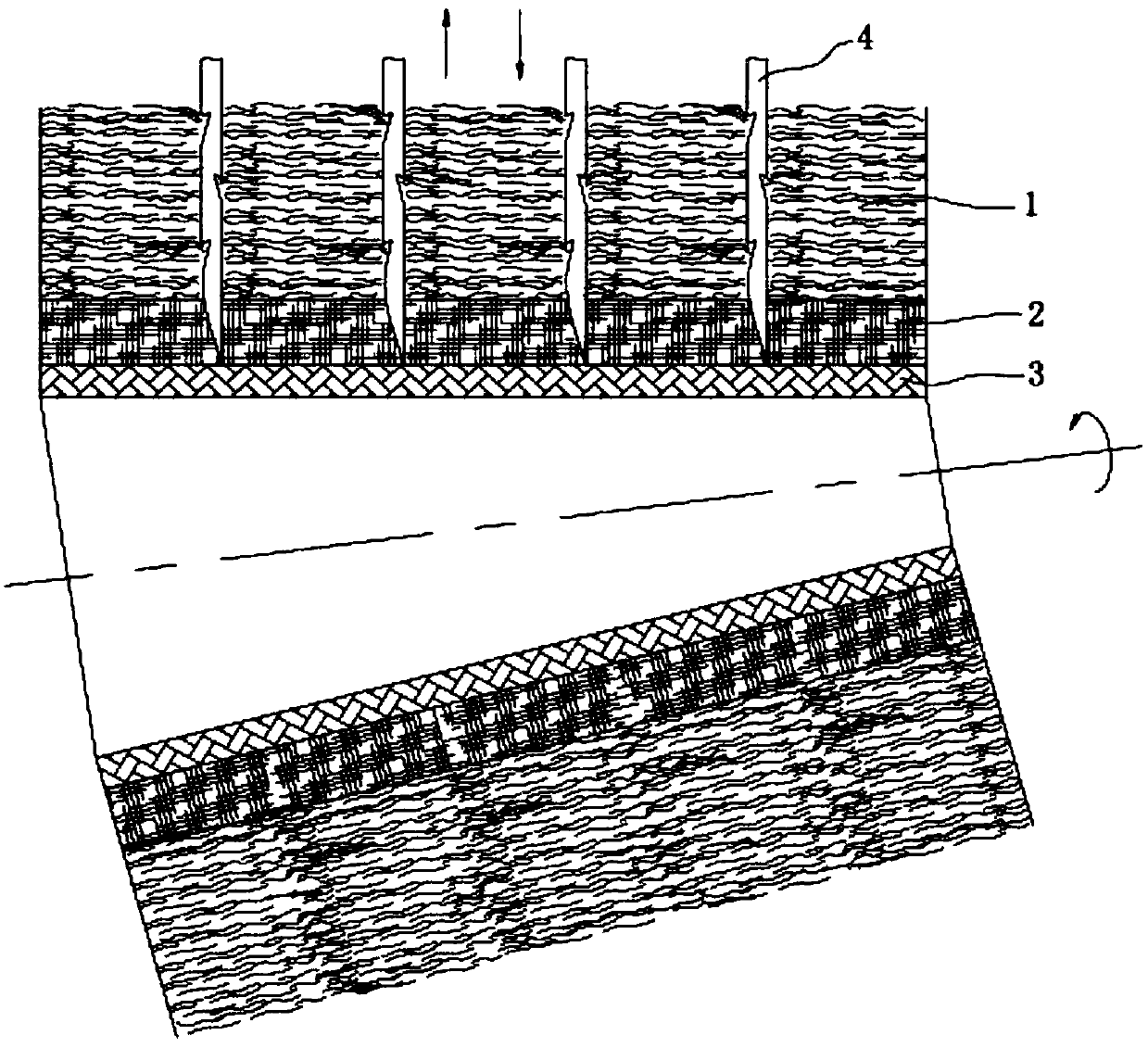 Braided fabric needled felt aggregate and preparation method thereof