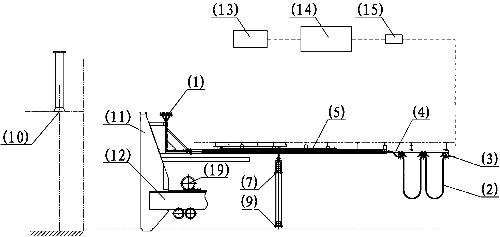 Graphite purging device for root of ascending pipe of coke oven machinery