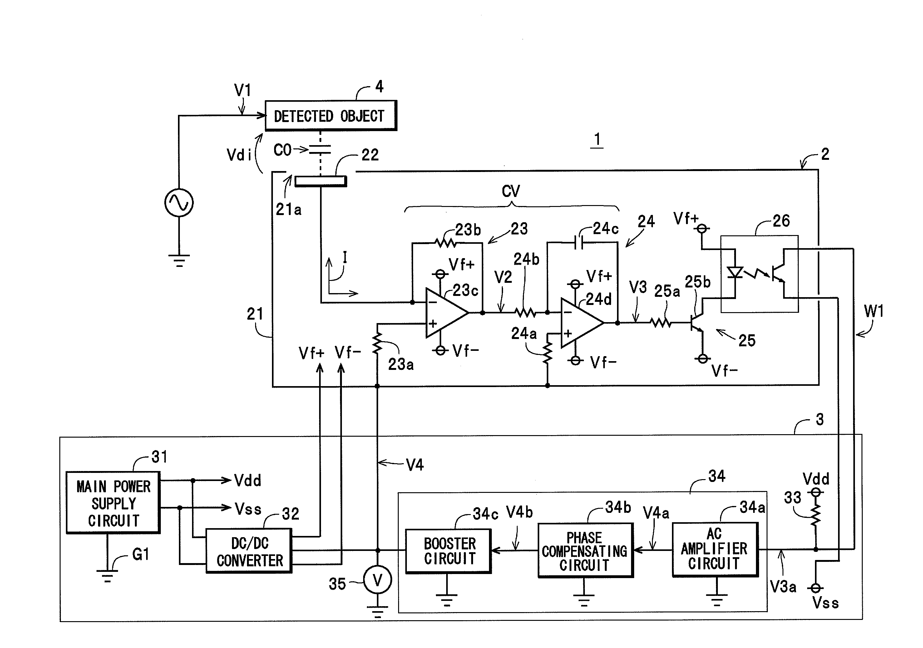 Voltage detecting apparatus and line voltage detecting apparatus