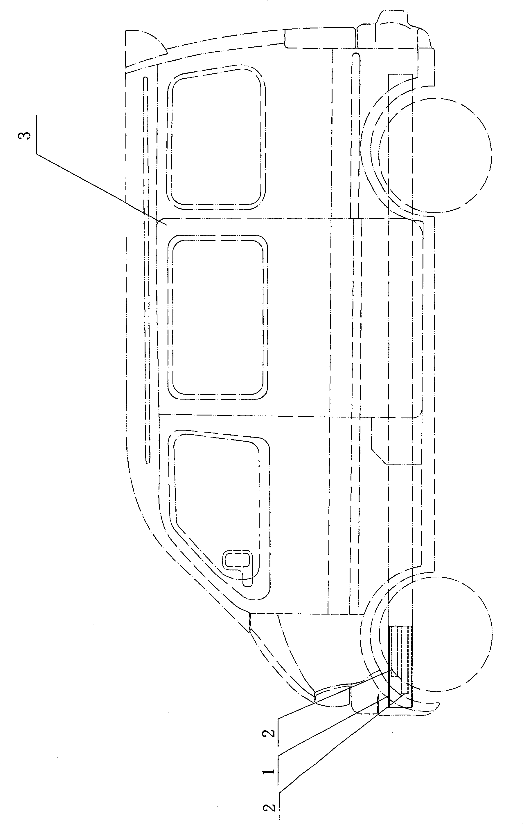 Step-by-step type energy absorption device during collision of automobiles